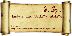 Hankóczy Szókratész névjegykártya